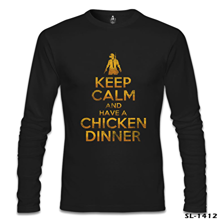 PUBG - Keep Calm Siyah Erkek Sweatshirt