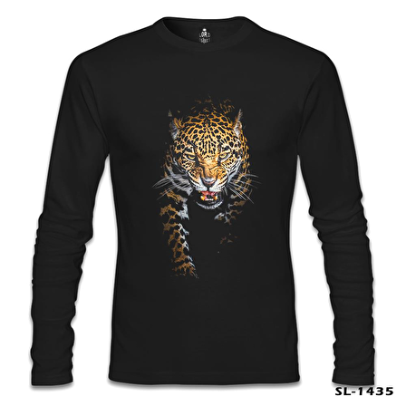 Leopar Siyah Erkek Sweatshirt
