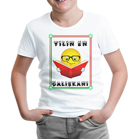 Yılın En Çalışkanı Beyaz Çocuk Tshirt
