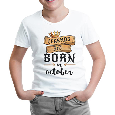 Legends Born in October - Edict Beyaz Çocuk Tshirt
