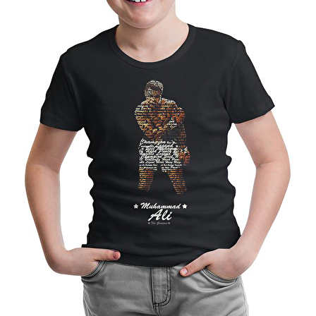 Muhammad Ali - Hard Punch Siyah Çocuk Tshirt