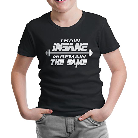 Bodybuilding - Train Insane Siyah Çocuk Tshirt