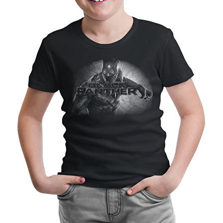Black Panther Siyah Çocuk Tshirt