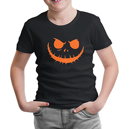 HalloWeen - Face Siyah Çocuk Tshirt