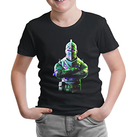 Fortnite - Chevalier 2 Siyah Çocuk Tshirt