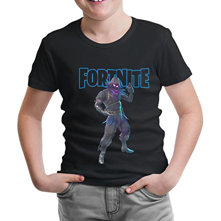 Fortnite - Raven Siyah Çocuk Tshirt