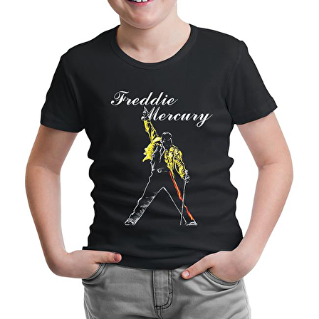 Freddie Mercury - King of Queen Siyah Çocuk Tshirt