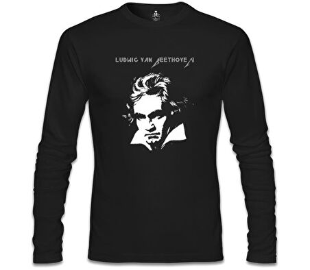 Ludwig van Beethoven Siyah Erkek Sweatshirt