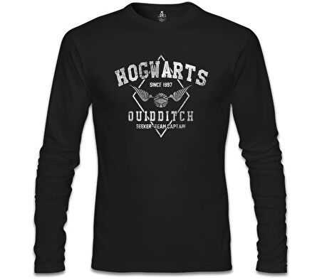 Hogwards - Quidditch Siyah Erkek Sweatshirt