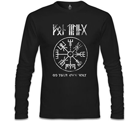 Vikings - Kuzey Pusulası Siyah Erkek Sweatshirt