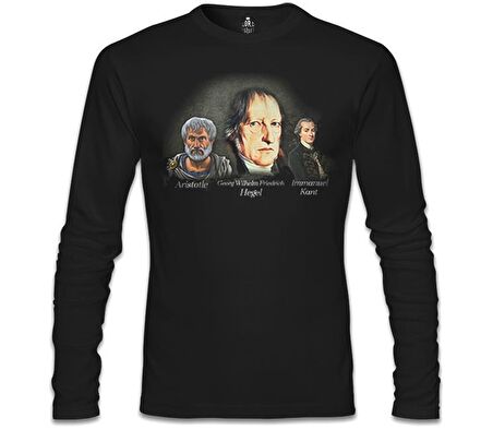 Hegel Aristo Kant  Siyah Erkek Sweatshirt