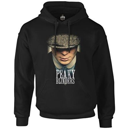 Peaky Blinders - Button Siyah Erkek Fermuarsız Kapşonlu