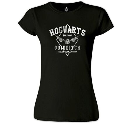 Hogwards - Quidditch Siyah Bayan Tshirt