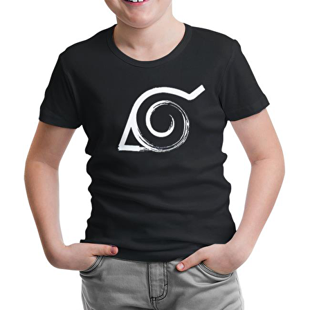 Naruto - Logo Siyah Çocuk Tshirt