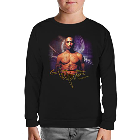 Tupac Shakur Siyah Çocuk Sweatshirt