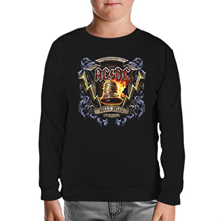 AC DC Hells Bells Siyah Çocuk Sweatshirt