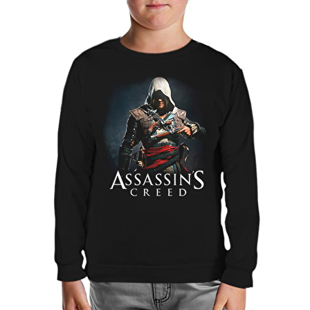 Assasins Creed Siyah Çocuk Sweatshirt