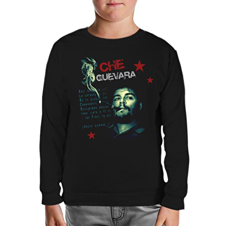 Che Guevara - Smoke Siyah Çocuk Sweatshirt