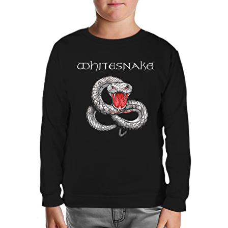 Whitesnake - Snake Siyah Çocuk Sweatshirt