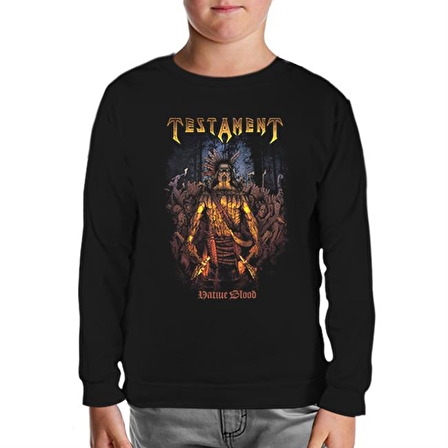 Testament - Native Blood Siyah Çocuk Sweatshirt