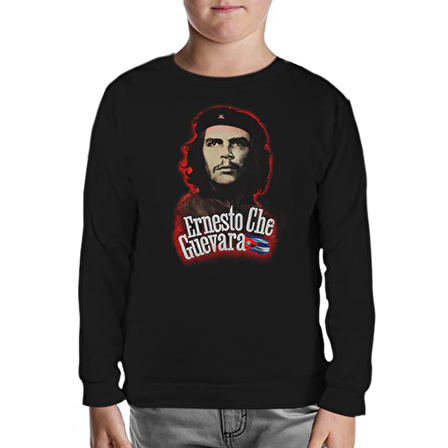 Che Guevara - Flag Siyah Çocuk Sweatshirt