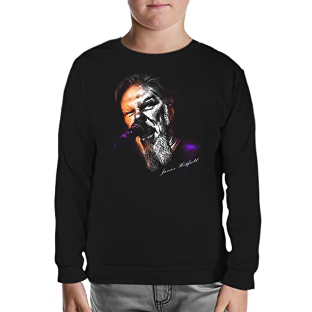 Metallica - James Microphone Siyah Çocuk Sweatshirt