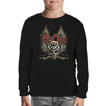 Motosiklet - Rebel Siyah Çocuk Sweatshirt