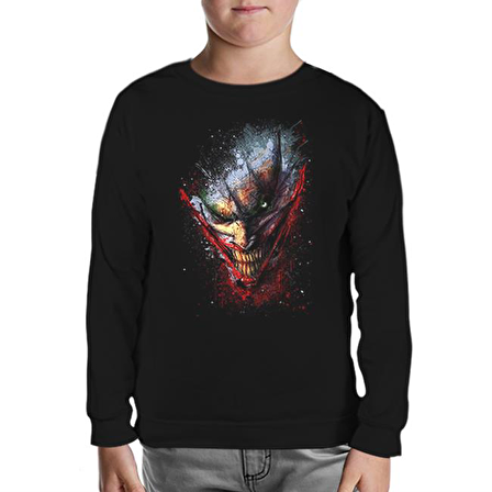 Joker - Face Siyah Çocuk Sweatshirt
