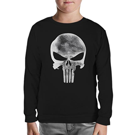Punisher - Logo Siyah Çocuk Sweatshirt