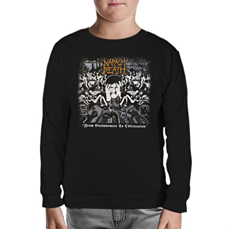 Napalm Death - From Enslavement Siyah Çocuk Sweatshirt