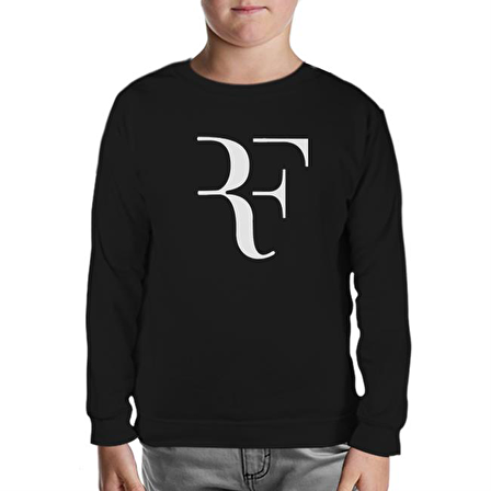 Roger Federer - Logo Siyah Çocuk Sweatshirt