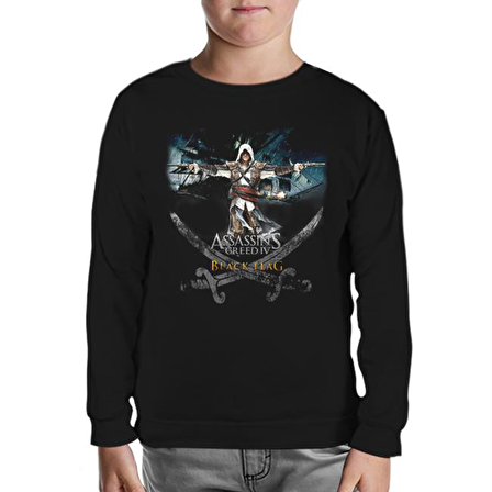 Assassin's Creed 4 Siyah Çocuk Sweatshirt
