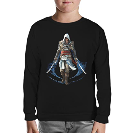 Assassin's Creed 6 Siyah Çocuk Sweatshirt