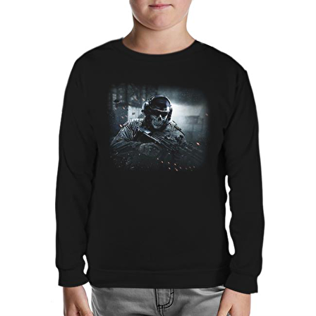 Call of Duty - Cod Ghosts Siyah Çocuk Sweatshirt