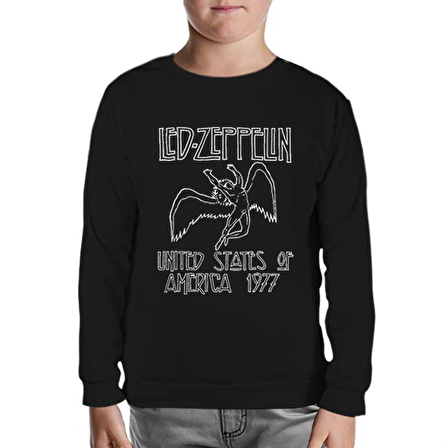 Led Zeppelin - 1977 Siyah Çocuk Sweatshirt