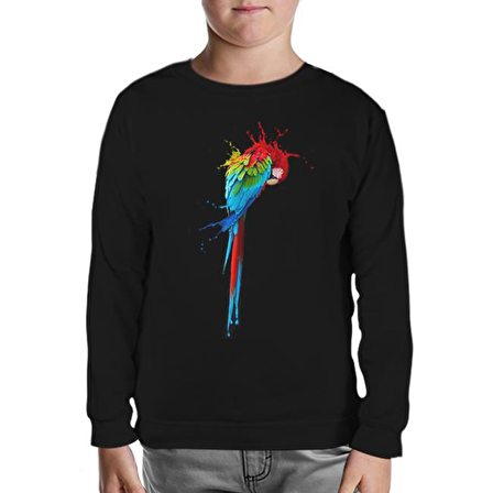 Parrot Siyah Çocuk Sweatshirt