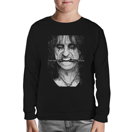 Alice Cooper Siyah Çocuk Sweatshirt