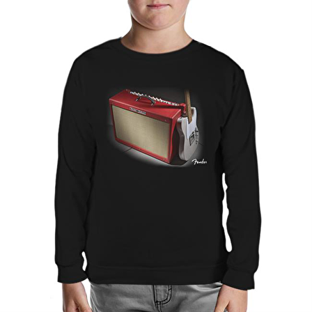 Gitar - Fender 1 Siyah Çocuk Sweatshirt