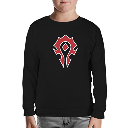 World Warcraft - Logo Siyah Çocuk Sweatshirt