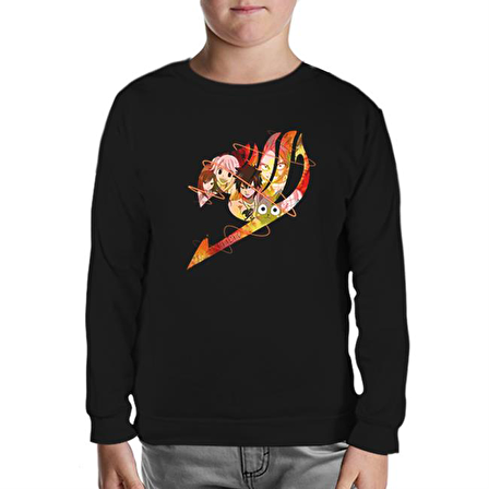 Fairy Tail Siyah Çocuk Sweatshirt