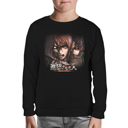 Attack on Titan Siyah Çocuk Sweatshirt