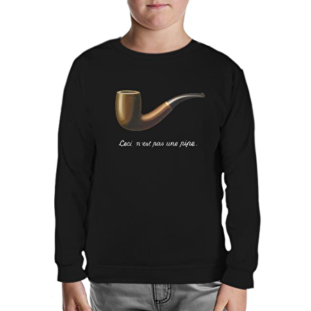 C'est ne pas Une Pipe Siyah Çocuk Sweatshirt
