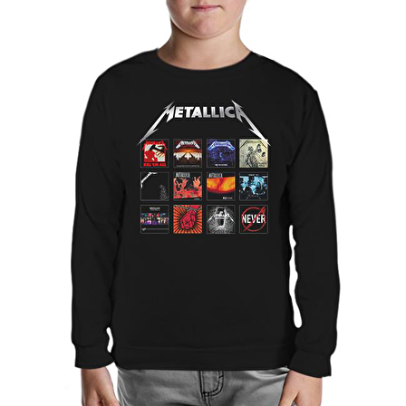 Metallica - Album Covers Siyah Çocuk Sweatshirt