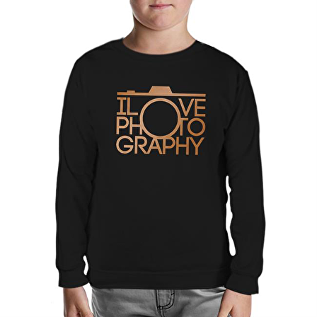 lOvePhOto Siyah Çocuk Sweatshirt