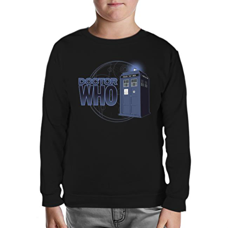 Doctor Who - Phone Box Siyah Çocuk Sweatshirt