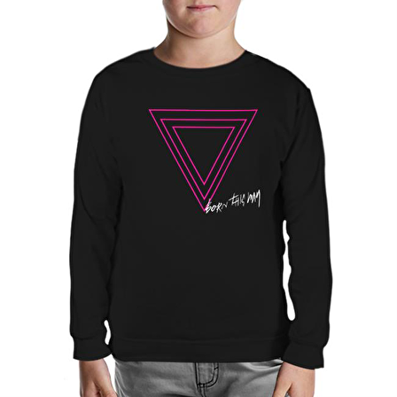 Lady Gaga - Born this Way Logo Siyah Çocuk Sweatshirt