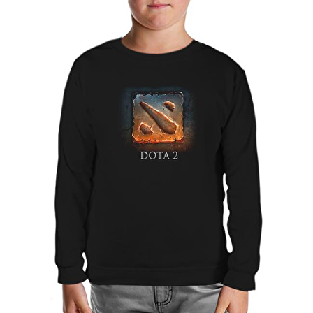 Dota 2 - Logo1 Siyah Çocuk Sweatshirt