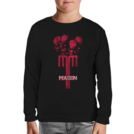 Marilyn Manson - MM Siyah Çocuk Sweatshirt