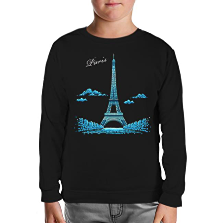 Parisian Siyah Çocuk Sweatshirt