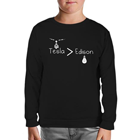 Tesla - Edison Siyah Çocuk Sweatshirt